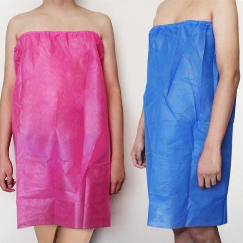 Disposable women's bathrobe spa bag pink disposable bathrobe spa bag disposable non-woven bath skirt