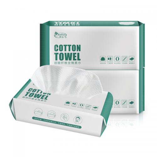 OEM&ODM Ultra Soft Both Dry and Wet Disposable Towel 100% Cotton Disposable Cotton Tissues Clean Facial Towels Face Care